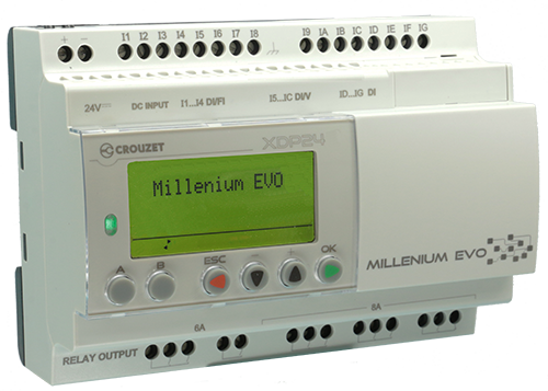 MilleniumEVO, Smart relay, 24 I/O, 24 Vdc, Display