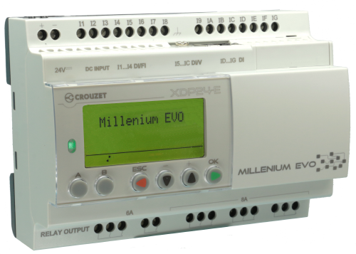 MilleniumEVO, Smart relay, 24 I/O, 24 Vdc, Display, Ethernet