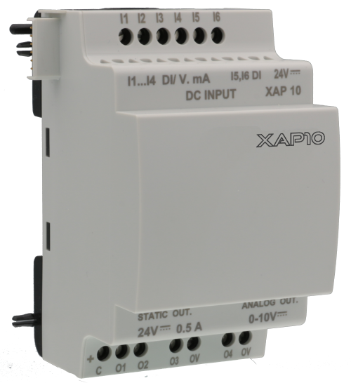 Analog expansion, XAP10, 6 Digital/Analog Inputs, 4 Outputs 0/10 V-0/20mA